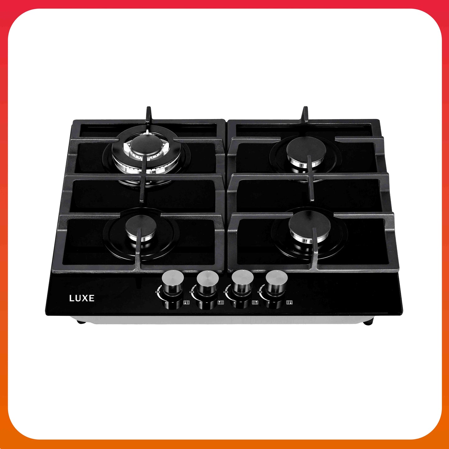 LUXE 60cm 4 Burner Gas On Glass Hob