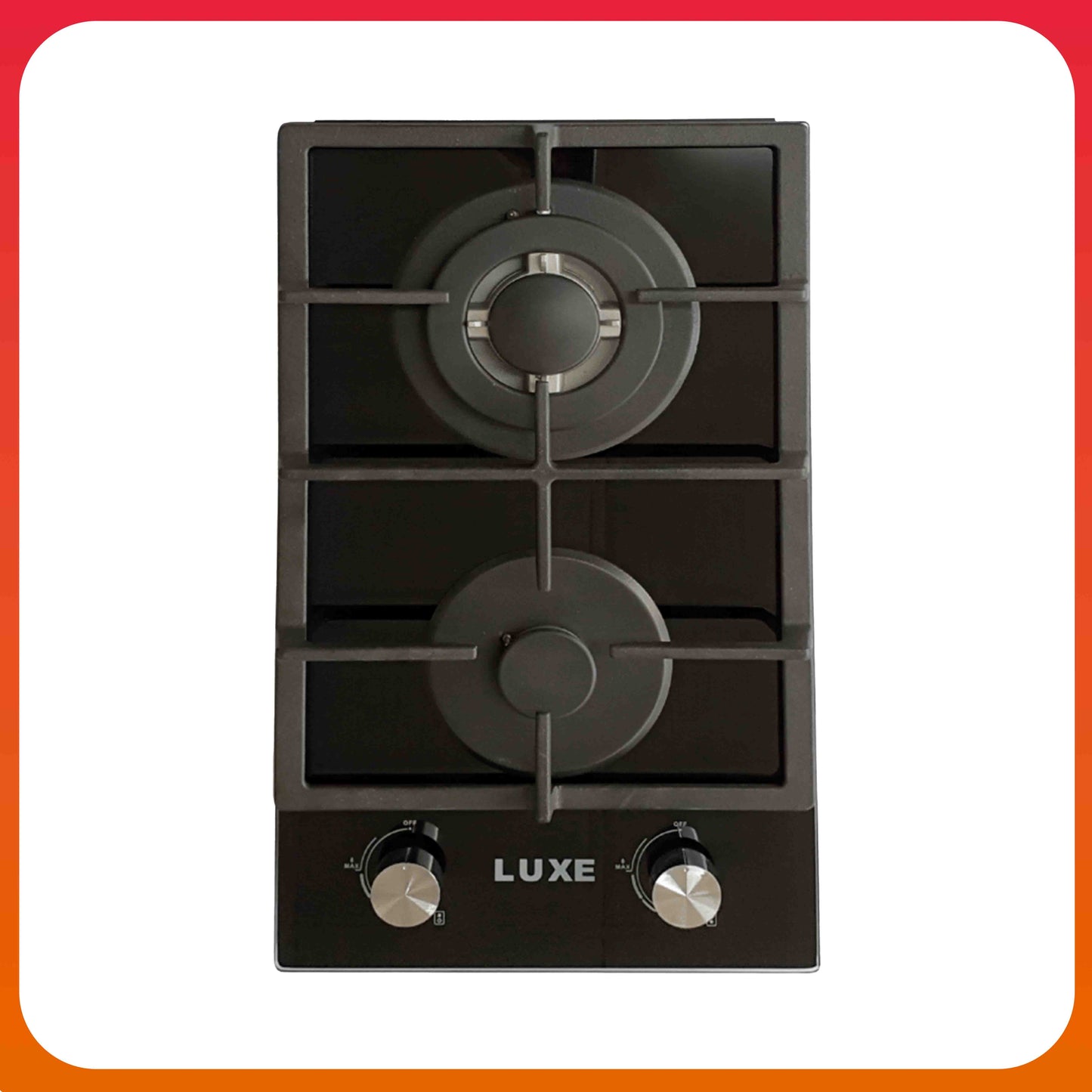 LUXE 30cm 2 Burner Gas On Glass Hob